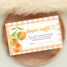 Ducha de bebé de gingham naranja Sorteo de pañales