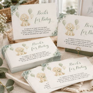 Tarjeta De Recepción Ducha de bebé de Golden Retriever Sage Libros para
