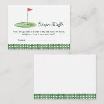 Ducha de bebé de golf de gingham verde, rifa de pa