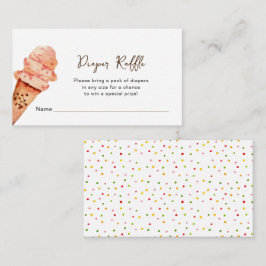 Tarjeta De Recepción Ducha de bebé de helado de acuarela Rifa de pañale