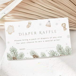 Tarjeta De Recepción Ducha de Bebé de Invierno Rifa de Pañales