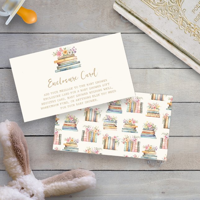 Tarjeta De Recepción Ducha de Bebé de Libros Un Nuevo Capítulo (A New Chapter Books Baby Shower Enclosure Card by Painted Paperie
)