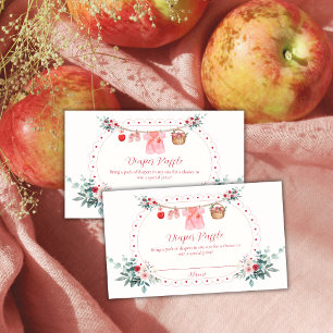 Tarjeta De Recepción Ducha de bebé de manzana de flores en tendedero de