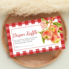 Tarjeta De Recepción Ducha de bebé de manzana Gingham Diaper Raffle