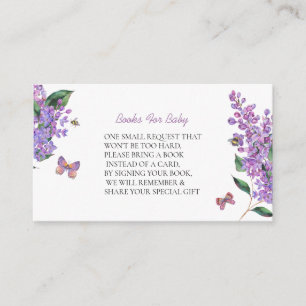 Tarjeta De Recepción Ducha de bebé de mariposa morada floral