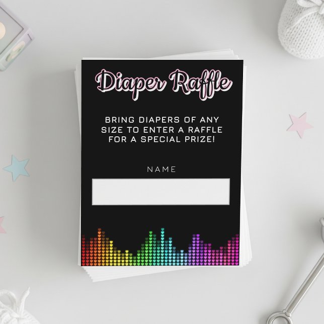 Tarjeta De Recepción Ducha de bebé de música de arcoíris Rifa de pañale (Subido por el creador)