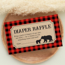 Ducha de bebé de oso leñador Rifa de pañales