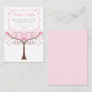 Tarjeta De Recepción Ducha de Bebé de Pájaro Floral Rosa Sorteo de Paña