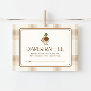Tarjeta De Recepción Ducha de bebé de pato real, rifa de pañales