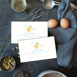 Tarjeta De Recepción Ducha de bebé de pollito nube pañal sorteo azul ci