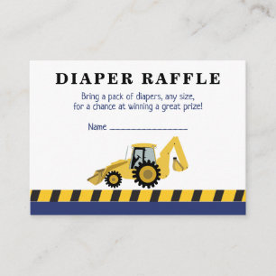Tarjeta De Recepción Ducha de bebé de retroexcavadora de construcción S