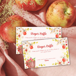 Tarjeta De Recepción Ducha de bebé de rifa de pañal de manzana de otoño