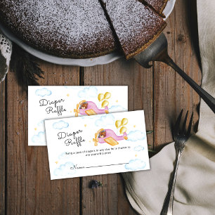Tarjeta De Recepción Ducha de bebé del avión Pilot Bear Diaper Raffle