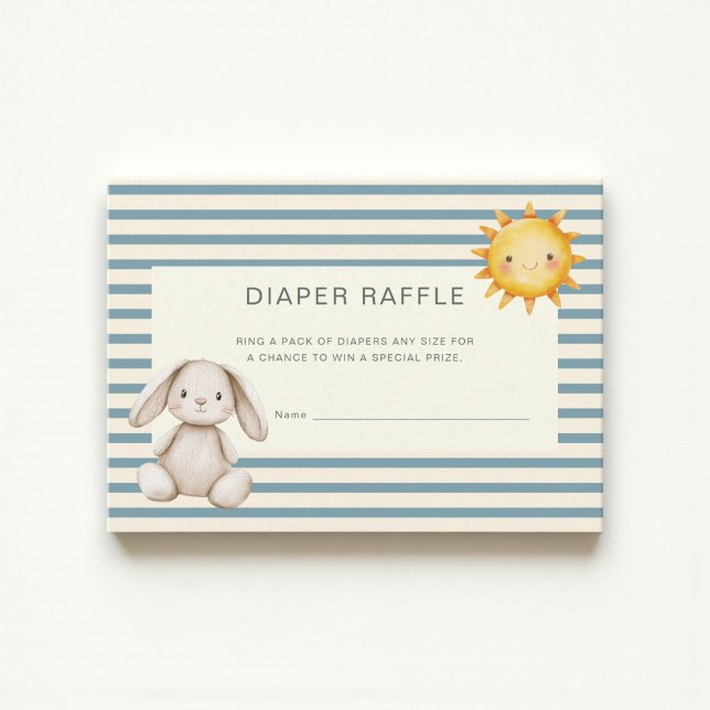 Tarjeta De Recepción Ducha de bebé Diaper Raffle Conejo acuarela (Subido por el creador)