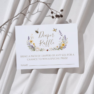 Tarjeta De Recepción Ducha de bebé Diaper Raffle Nuestra Pequeña Lovebu