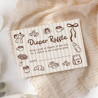 Tarjeta De Recepción Ducha de bebé: El bebé está preparando café, Rifa