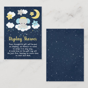 Tarjeta De Recepción Ducha de bebé Elefante Amarillo y Azul Marino
