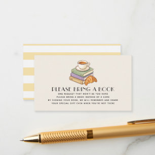 Tarjeta De Recepción Ducha de Bebe en Café Francés Libro Amarillo Solic