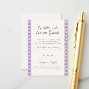 Tarjeta De Recepción Ducha de bebé floral con volutas de lavanda