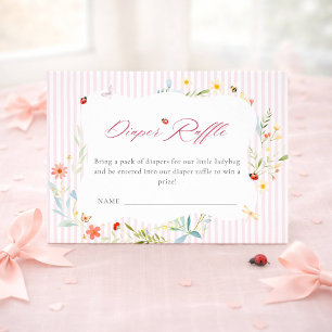 Tarjeta De Recepción Ducha de Bebé Floral de Jardín de Mariquita Sorteo