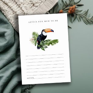 Tarjeta De Recepción Ducha de Bebé Foliaje de Tucán de Selva Tropical