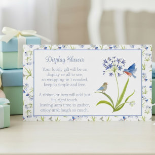 Tarjeta De Recepción Ducha de bebé Lily con exhibición de pájaro azul d