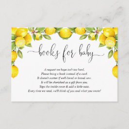 Tarjeta De Recepción Ducha de bebé limón, solicitud de libro de limones