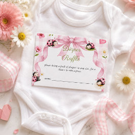 Tarjeta De Recepción Ducha de bebé Little Bug Girl Sorteo de pañales