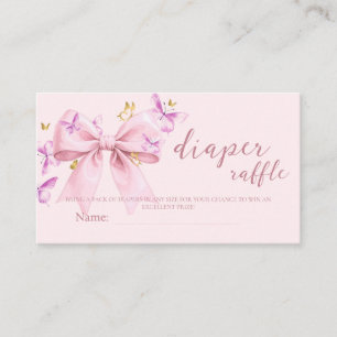 Tarjeta De Recepción Ducha de Bebé Mariposa Dorada Lazo Rosa