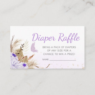 Tarjeta De Recepción Ducha de Bebé Mariposa Floral Sorteo de Pañales