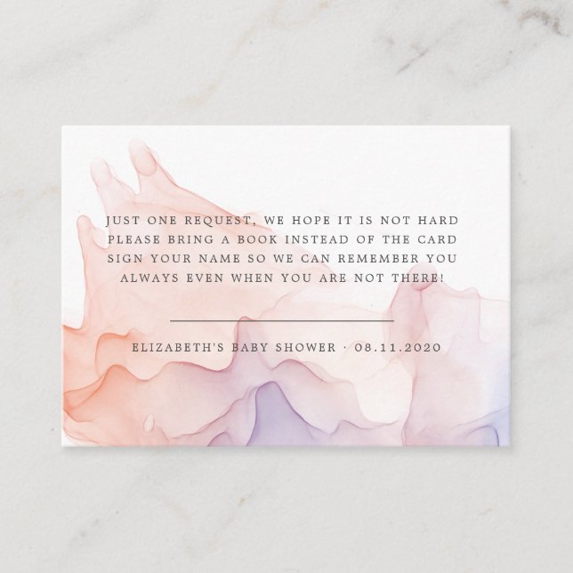 Tarjeta De Recepción ducha de bebé moderna de seda transparente (Anverso)