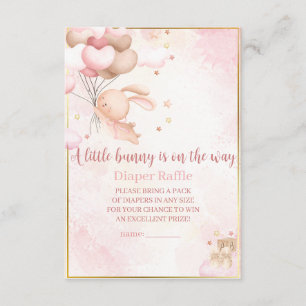 Tarjeta De Recepción Ducha de bebé niña conejita rifa de pañales