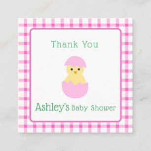 Tarjeta De Recepción Ducha de Bebé Niña Huevo Rosa Pollito Pequeño 