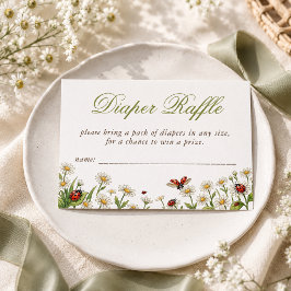 Tarjeta De Recepción Ducha de bebé niña mariquita flor silvestre sorteo