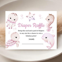 Ducha de Bebé Niña Océano Mar Rosa Sorteo de Pañal