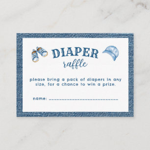Tarjeta De Recepción Ducha de bebé niño Blue Jean Boy Sorteo de pañales