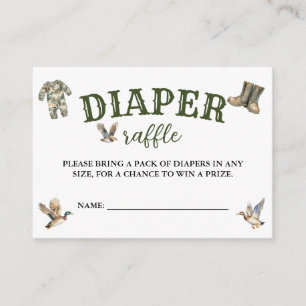 Tarjeta De Recepción Ducha de bebé niño cacería rifa de pañales