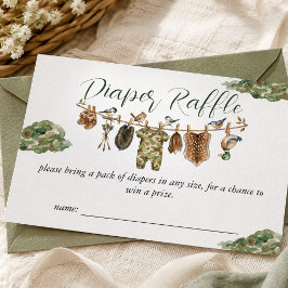 Tarjeta De Recepción Ducha de bebé niño caza Rifa de pañales