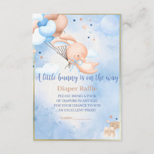 Tarjeta De Recepción Ducha de bebé niño conejo rifa de pañales