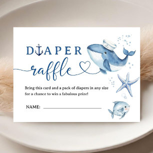 Tarjeta De Recepción Ducha de bebé niño marinero azul rifa de pañales