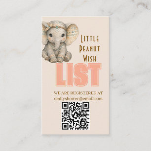 Tarjeta De Recepción Ducha de bebé para niño elefante safari boho maní