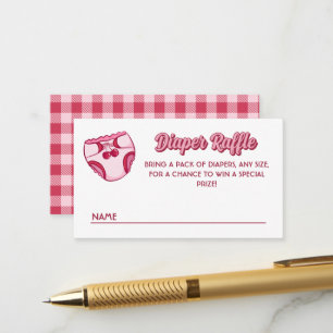 Tarjeta De Recepción Ducha de bebé Retro Cherry on Top Sorteo de pañale