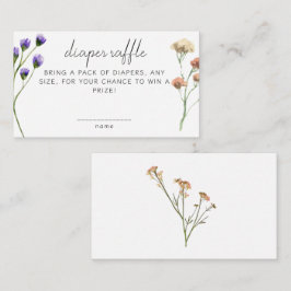 Tarjeta De Recepción Ducha de Bebé Rifa de Pañales Boho Meadow Blooms