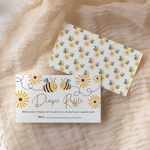 Tarjeta De Recepción Ducha de bebé rifa de pañales girasol abeja