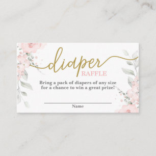 Tarjeta De Recepción Ducha de bebé rosa pastel Diaper Raffle