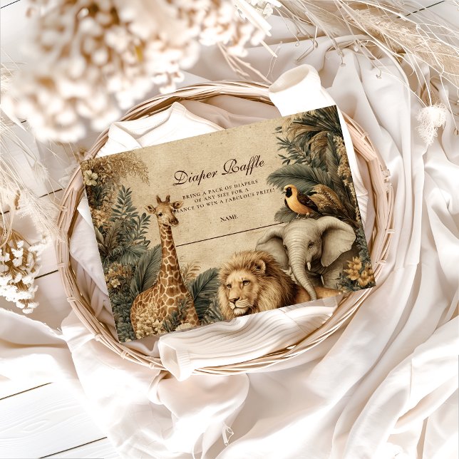 Tarjeta De Recepción Ducha de Bebé Safari Boho Rifa de Pañales (Subido por el creador)