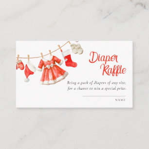 Tarjeta De Recepción Ducha de bebé Santa niña Rifa de pañales