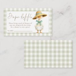 Tarjeta De Recepción Ducha de bebé Silly Goose Gingham Diaper Raffle
