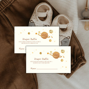 Tarjeta De Recepción Ducha de bebé sorteo de pañales Boho Outer Space S