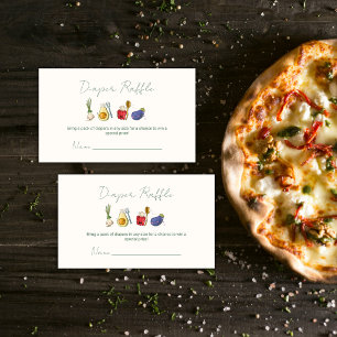 Tarjeta De Recepción Ducha de bebé Sorteo de Pañales Chef Vegetariano G